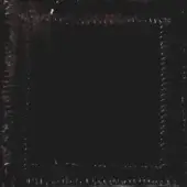 Dark gray textured square frame with a densely lined border and solid black center, featuring a rough, vertical line pattern.